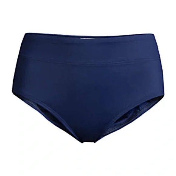 Lands’ End Navy Blue Tummy Control High Waist Bikini Bottom 4 NWOT - Picture 3 of 8